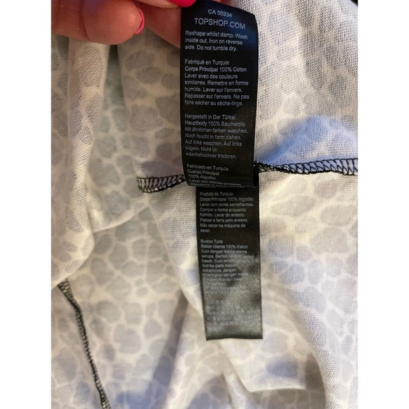 NWT TopShop animal print‎ tie puff sleeve Mini Tea Dress Size 10 - Picture 12 of 12